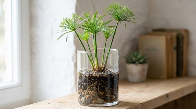 Zyperngras im Glas